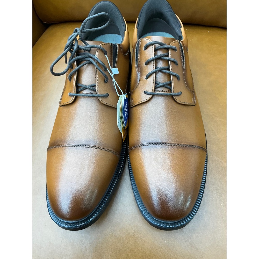 Nunn Bush Kore Dress Shoes Mens 12W Tan New Cap Toe Oxford X-Wide Fit